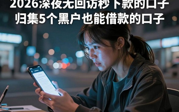 2026深夜无回访秒下款的口子,归集5个黑户也能借款的口子