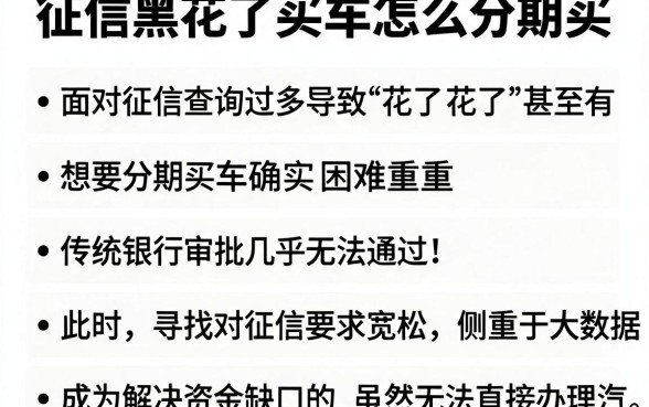 征信黑花了买车怎么分期买，规整五个综合评分不足也能下款的网贷