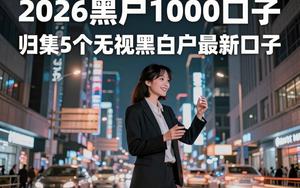 2026黑户1000口子，归集5个无视黑白户最新口子
