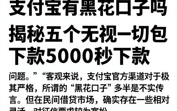 支付宝有黑花口子吗，揭秘五个无视一切包下款5000秒下款的平台
