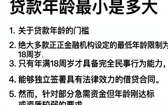 贷款年龄最小是多大,罗列5个高炮能下款的平台