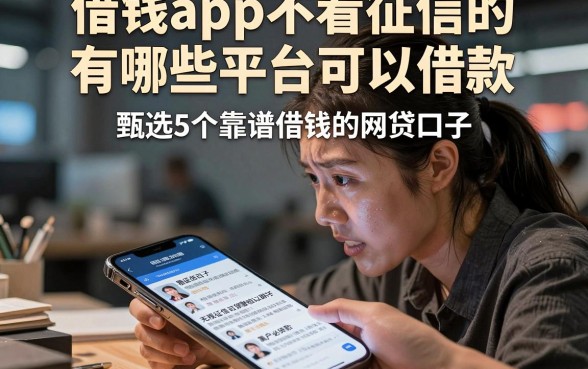 借钱app不看征信的有哪些平台可以借款，甄选5个靠谱借钱的网贷口子