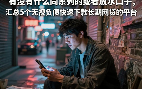 有没有什么同系列的或者放水口子，汇总5个无视负债快速下款长期网贷的平台