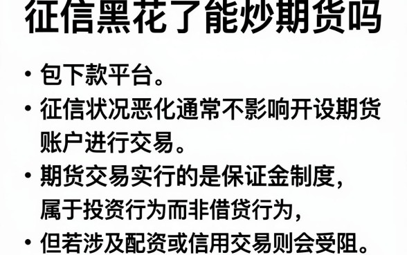 征信黑花了能炒期货吗,胪列五个包下款平台无视黑白的网贷