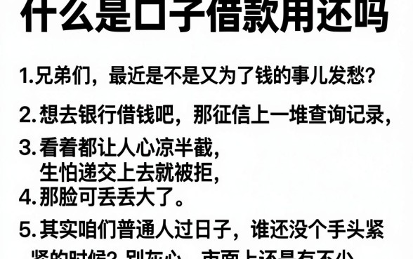 什么是口子借款用还吗,罗列5个大额无视一切还款的平台
