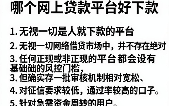 哪个网上贷款平台好下款,胪列5个无视一切是人就下款的平台