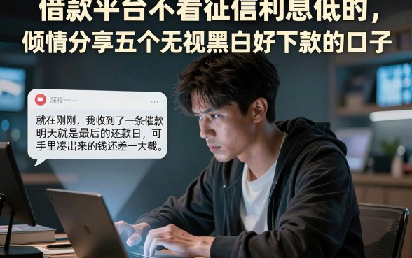 借款平台不看征信利息低的，倾情分享五个无视黑白好下款的口子