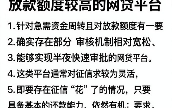 放款额度较高的网贷平台,详细阐述五个无视黑花半夜下款的网贷app
