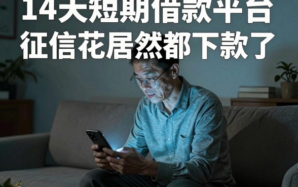 14天短期借款平台，归纳5个征信花居然都下款了的软件