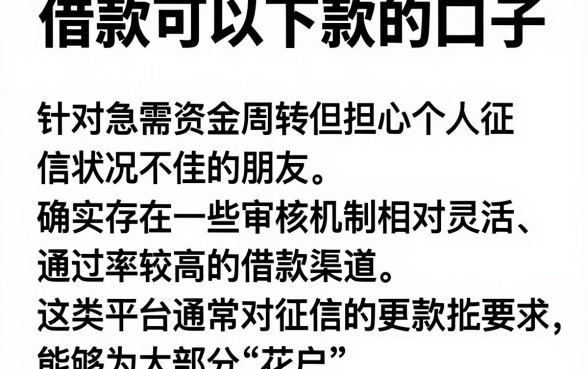 借款可以下款的口子，精选五个无视黑白的网贷口子