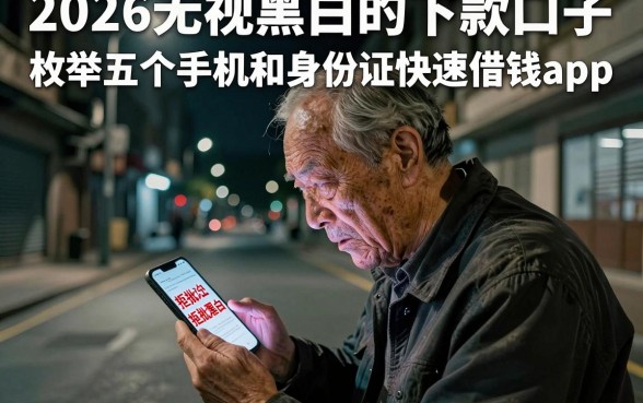 2026无视黑白的下款口子，枚举五个手机和身份证快速借钱app