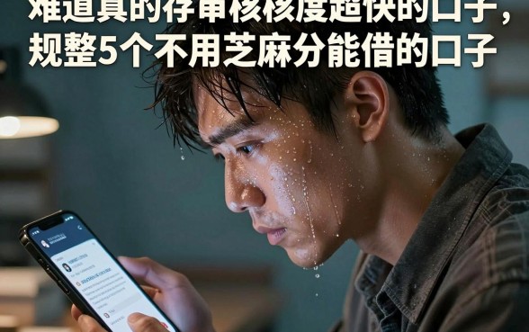 难道真的存在审核速度超快的口子，规整5个不用芝麻分能借的口子