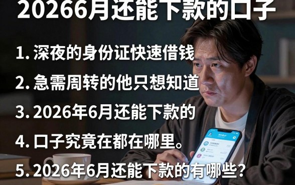 20266月还能下款的口子,条列五个手机和身份证快速借钱app