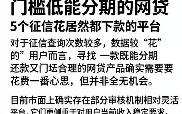 门槛低能分期的网贷,详尽说明5个征信花居然都下款的平台