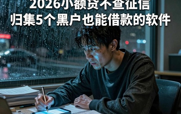 2026小额贷不查征信，归集5个黑户也能借款的软件