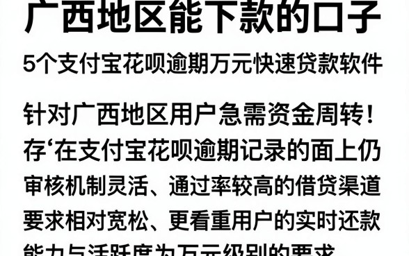 广西地区能下款的口子,概览5个支付宝花呗逾期万元快速贷款软件
