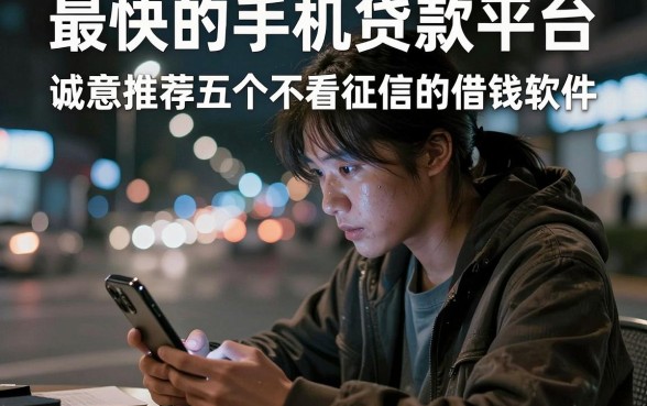 最快的手机贷款平台，诚意推荐五个不看征信的借钱软件