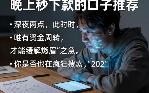 晚上秒下款的口子推荐,详细阐述五个无视黑白百分百下款的借款软件