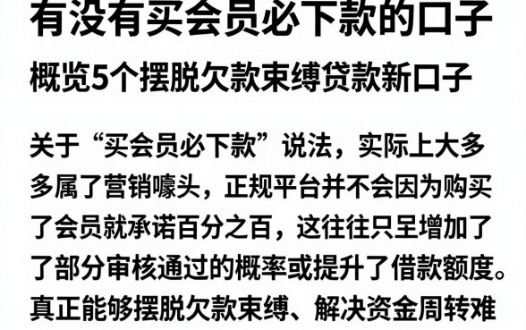 有没有买会员必下款的口子，概览5个摆脱欠款束缚贷款新口子