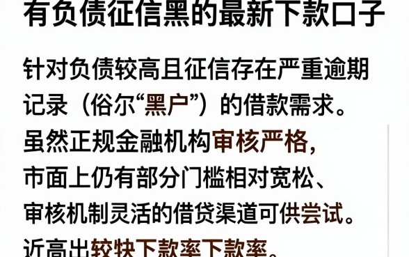 有负债征信黑的最新下款口子，详尽说明5个12月能贷款的平台