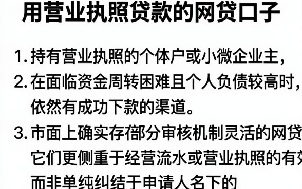 用营业执照贷款的网贷口子,条列五个不看欠款的贷款口子