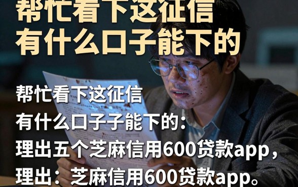 帮忙看下这征信有什么口子能下的,理出五个芝麻信用600贷款app