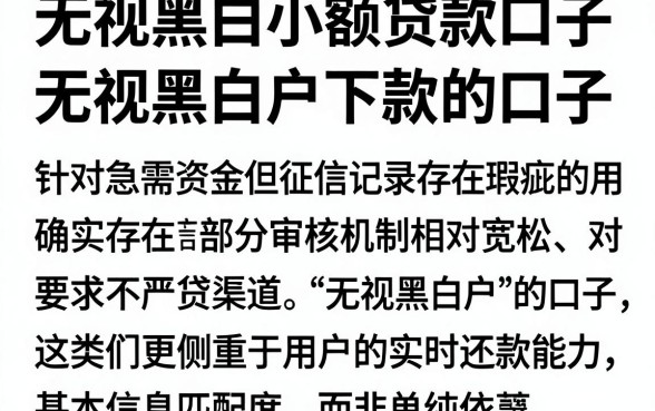 无视黑白小额贷款口子，详尽说明五个无视黑白户下款的口子