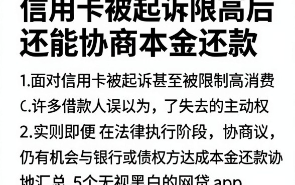 信用卡被起诉限高后还能协商本金还款,汇总5个无视黑白的网贷app