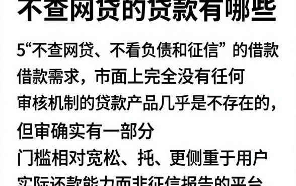 不查网贷的贷款有哪些,详细阐述5个不看负债和征信的口子