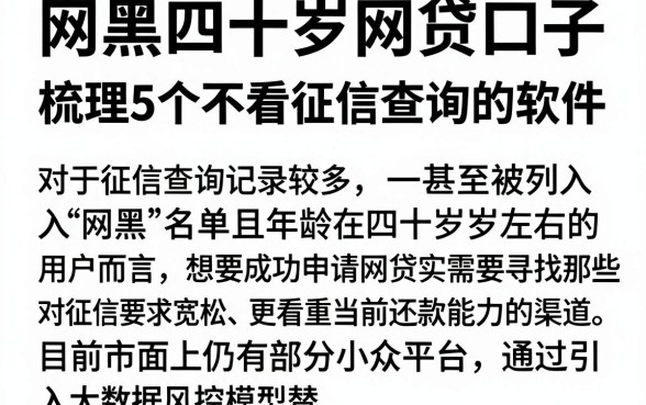 网黑四十岁网贷口子,梳理5个不看征信查询的软件