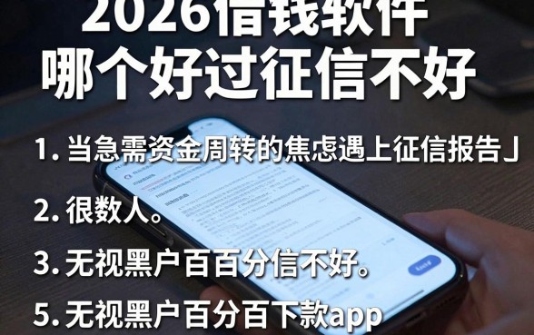 2026借钱软件哪个好过征信不好，理出5个无视黑户百分百下款app