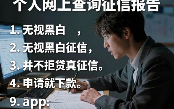 个人网上查询征信报告,罗列5个无视黑白无视征信申请就下款的app