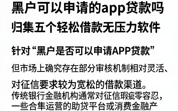 黑户可以申请的app贷款吗,归集五个轻松借款无压力软件