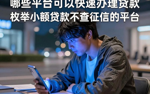 哪些平台可以快速办理贷款，枚举五个小额贷款不查征信的平台