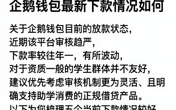 企鹅钱包最新下款情况如何，枚举五个大学生可以使用的app