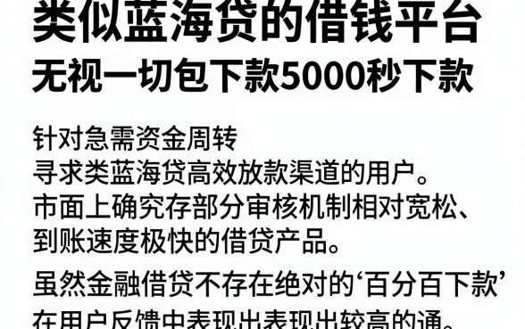 类似蓝海贷的借钱平台,汇整五个无视一切包下款5000秒下款的app