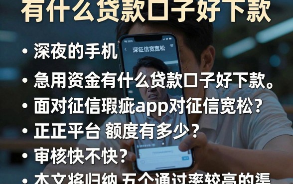 有什么贷款口子好下款,归纳五个对征信宽松的网贷app