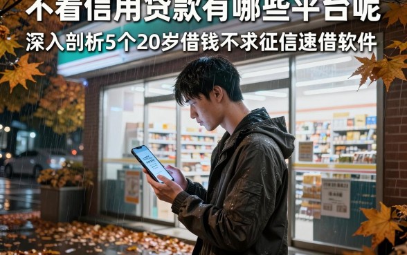 不看信用贷款有哪些平台呢,深入剖析5个20岁借钱不求征信速借软件