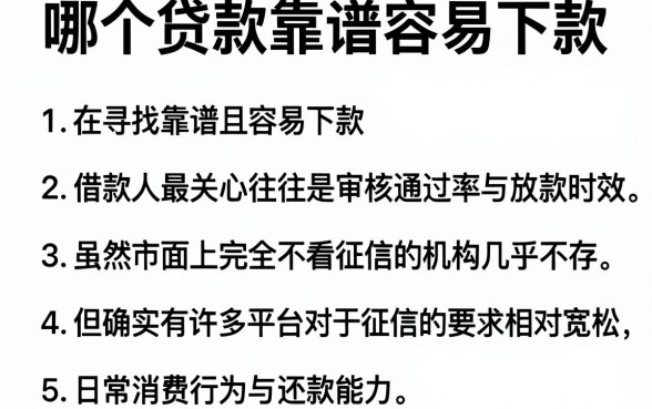 哪个贷款靠谱容易下款,详尽说明五个贷款好做不看征信的平台