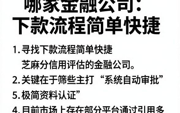 哪家金融公司下款流程简单快捷，枚举5个不用芝麻分能借的平台