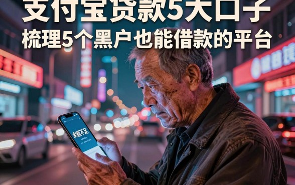 支付宝贷款5大口子，梳理5个黑户也能借款的平台