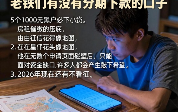 老铁们有没有分期下款的口子,详尽说明5个1000元黑户必下小贷