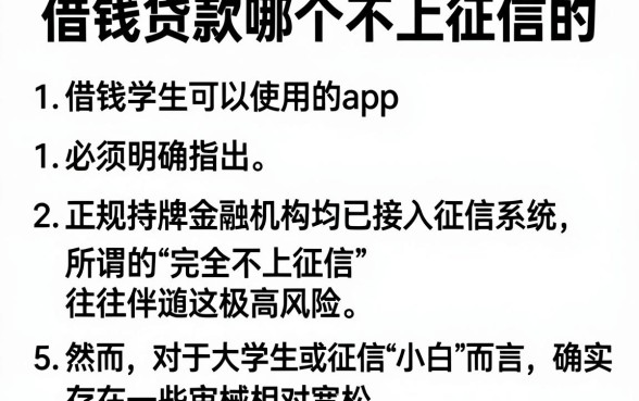 借钱贷款哪个不上征信的，细致阐述5个大学生可以使用的app