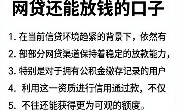 网贷还能放钱的口子,胪列5个公积金借钱口子