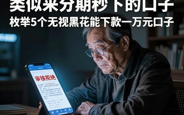 类似来分期秒下的口子，枚举5个无视黑花能下款一万元口子
