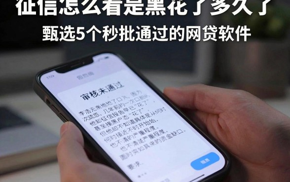 征信怎么看是黑花了多久了，甄选5个秒批通过的网贷软件
