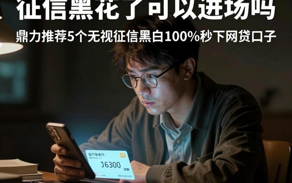 征信黑花了可以进场吗,鼎力推荐5个无视征信黑白100%秒下网贷口子