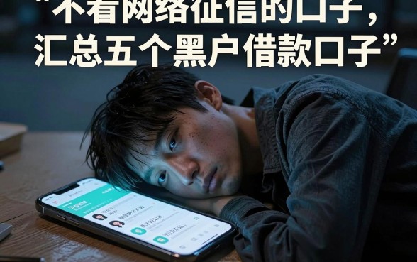 不看网络征信的口子,汇总五个黑户借款口子