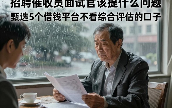 招聘催收员面试官该提什么问题，甄选5个借钱平台不看综合评估的口子