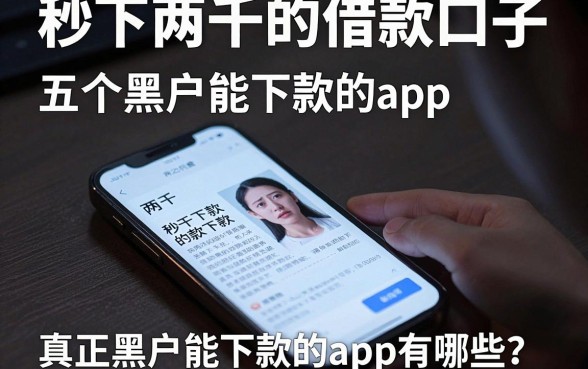 秒下两千的借款口子,详细阐述五个黑户能下款的app